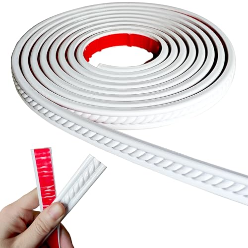 Maxiroc Peel and Stick Molding Trim Self Adhesive Flexible Wall Trim Crown Molding 3d Strip for Tile Wood Wall Panels Picture Mirror Frame Border Edge Corner Ceiling Wallpaper Moulding Decor Trim (120 inches) - Image 1