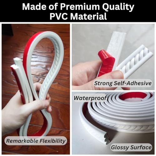 Maxiroc Peel and Stick Molding Trim Self Adhesive Flexible Wall Trim Crown Molding 3d Strip for Tile Wood Wall Panels Picture Mirror Frame Border Edge Corner Ceiling Wallpaper Moulding Decor Trim (120 inches) - Image 4