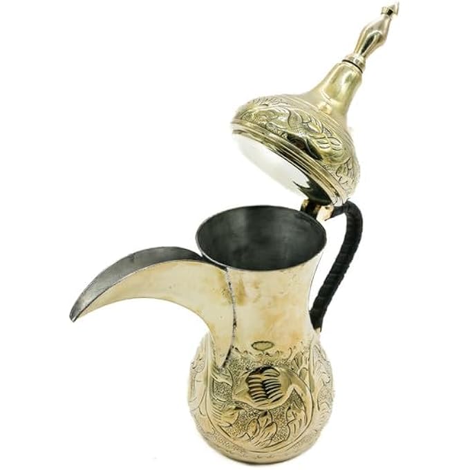 ريحني إبريق قهوة نحاسي مقاس 12 بوصة 2803B 29X50X33 سم ذهبي - Image 2