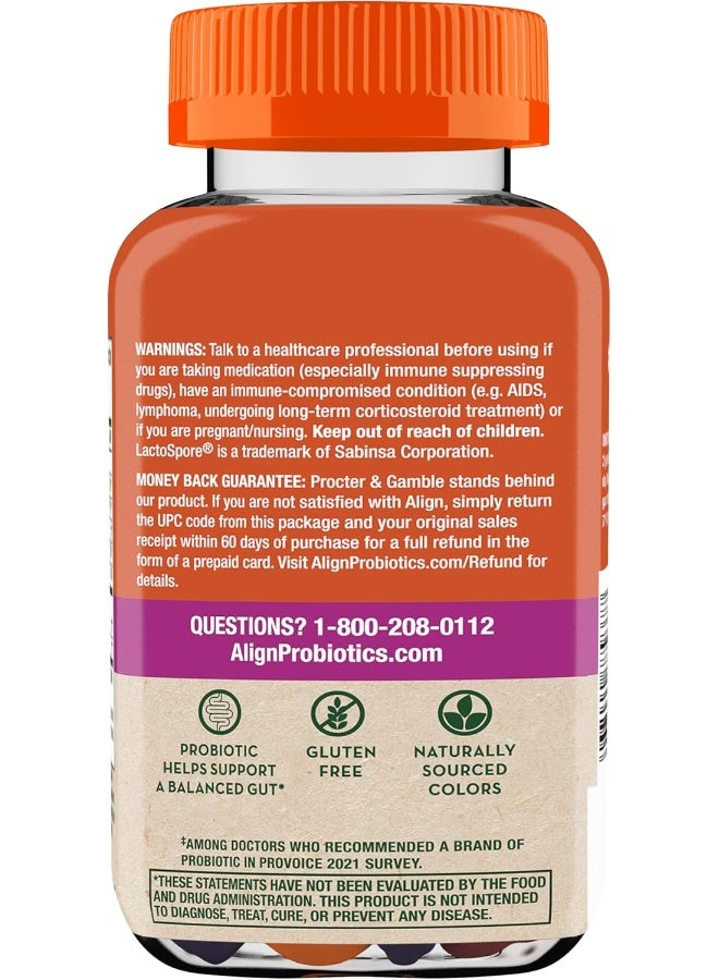 ديولبيوتيك، بروبيوتيك بالإضافة إلى بروبيوتيك للنساء والرجال، يساعد في تغذية وإضافة بكتيريا جيدة لدعم الهضم، نكهات فواكه طبيعية، 60 حبة جومي