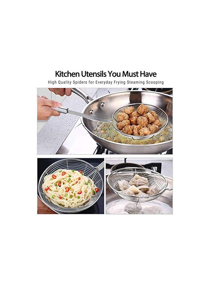 Accessorize Kingdom Stainless Steel Spider Strainer/Skimmer/Ladle for Cooking, Frying, and Pasta Straining - Image 3