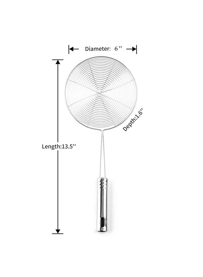 Accessorize Kingdom Stainless Steel Spider Strainer/Skimmer/Ladle for Cooking, Frying, and Pasta Straining - Image 4