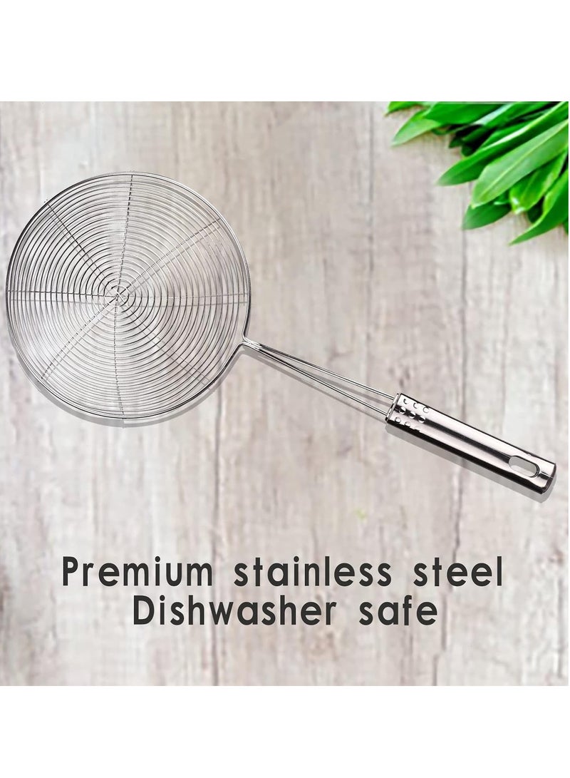 Accessorize Kingdom Stainless Steel Spider Strainer/Skimmer/Ladle for Cooking, Frying, and Pasta Straining - Image 5