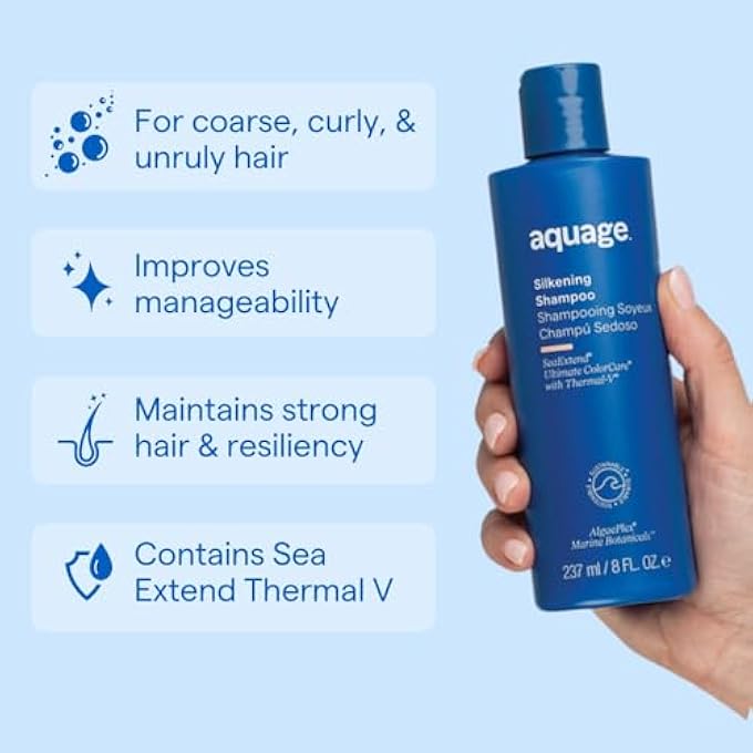 Aquage SEAEXTEND SILKENING SHAMPOO - SMOOTHES AND SILKENS COARSE, CURLY HAIR, 8 OZ - Image 3