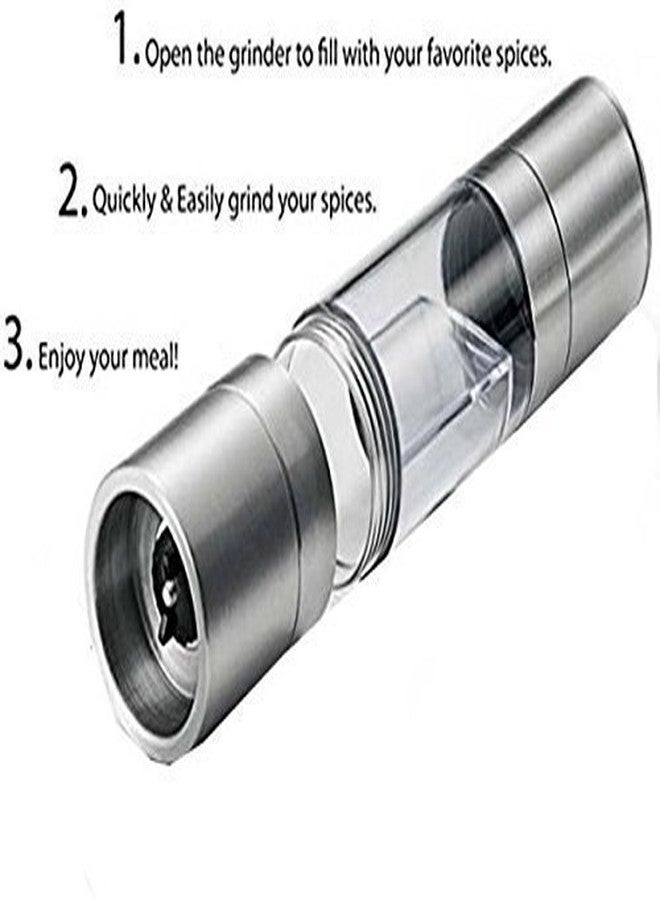 DR Mall Nirva 2 in 1 Stainless Steel Ceramic Salt and Pepper Adjustable Coarseness Dual Spice Grinder for Cooking - Image 4