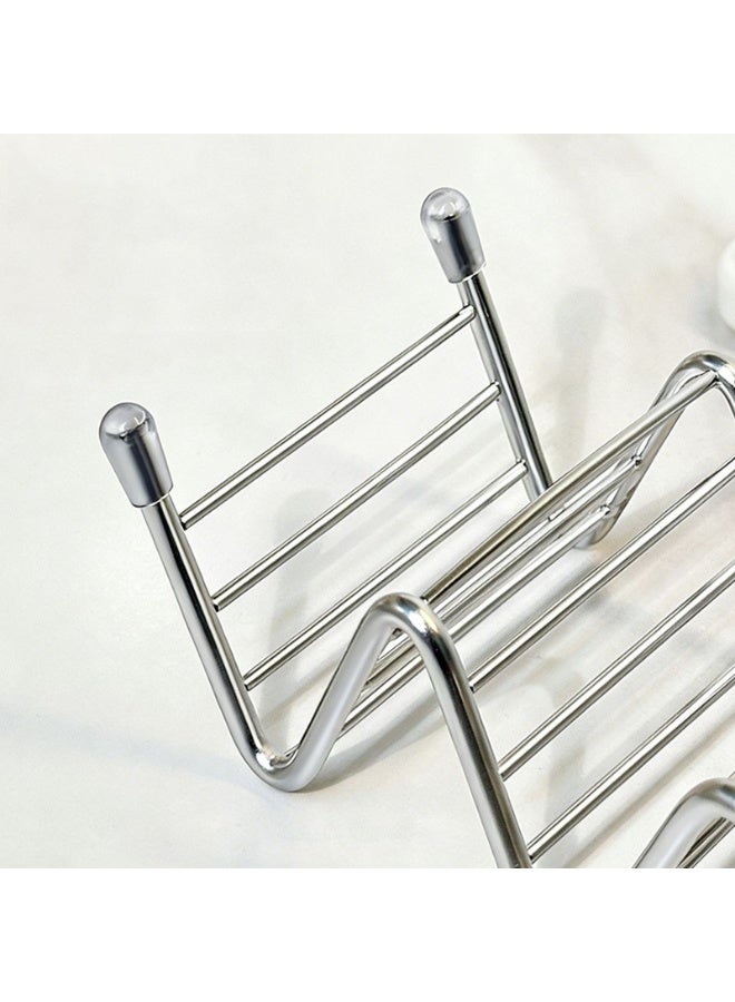 Stainless Steel Bar Soap Holder  for Shower Bathroom Double Soap Bar Holder for Shower Bathroom, Self-draining Soap Dishes Sponge Holder for Kitchen Sink - Image 4