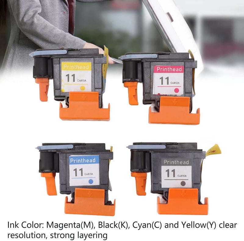 كلاراكو 4 قطع رأس طباعة رأس طابعة أرجواني أسود سماوي أصفر رأس طباعة بديل لطابعة HP Designjet 100 110 111 500 510 800 813 850 - Image 4