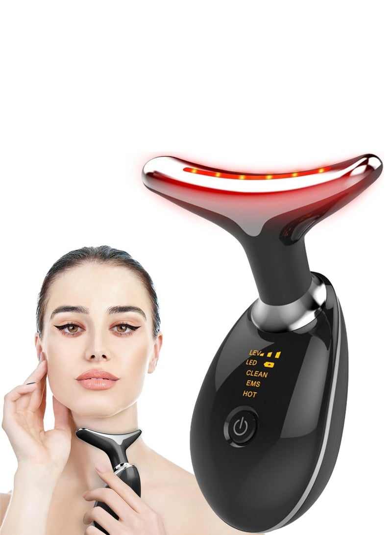 Festive Gallery Facial Neck Lifting Machine Face Massager Beauty Device,Wrinkles Remover Skin Rejuvenation Anti-aging Rechargeable 3 Modes EMS-1081 (Black) - Image 1