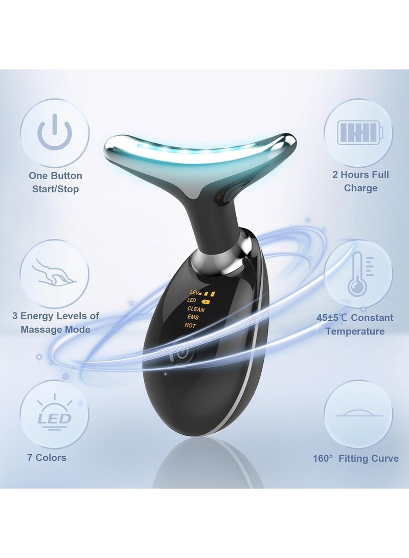 Festive Gallery Facial Neck Lifting Machine Face Massager Beauty Device,Wrinkles Remover Skin Rejuvenation Anti-aging Rechargeable 3 Modes EMS-1081 (Black) - Image 5