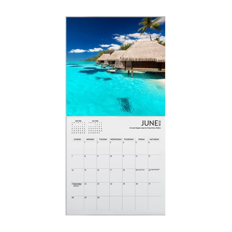 ARTICO Beaches Calendar 2026, Large 12 x 24 inch, Beaches Wall Calendar, Tropical Beach Calendar - Image 5