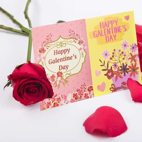 Fancy Land Valentines Cards with Envelopes 24 Pack Glitter Galentines Day Cards Blank Inside - Image 5