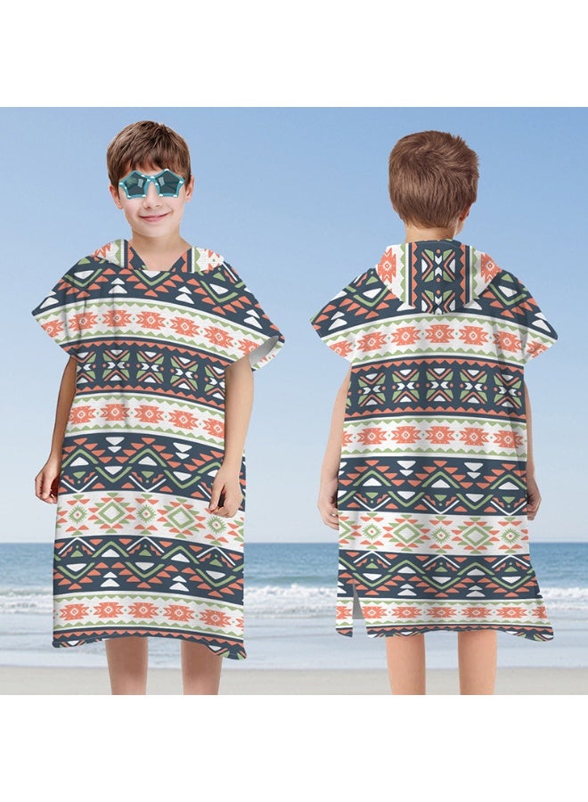 NIBEMINENT Kids Hooded Towel Cape - Microfiber Swim & Beach Bathrobe, Super Absorbent & Quick-Dry Towel for Children (60x75cm)  - Image 1