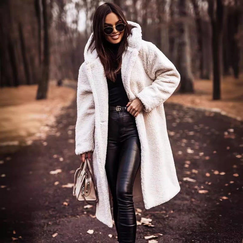 In-Stock Supply 2026 Fashion Long Solid Color Long-Sleeve Woolen Women'S Coat - Image 5
