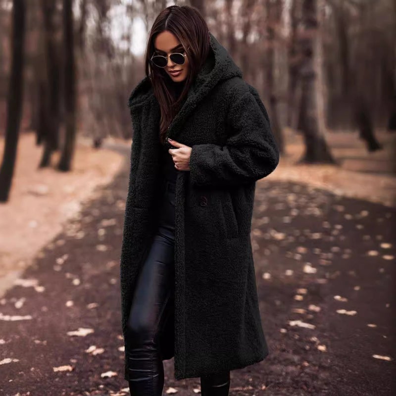 In-Stock Supply 2026 Fashion Long Solid Color Long-Sleeve Woolen Women'S Coat - Image 4