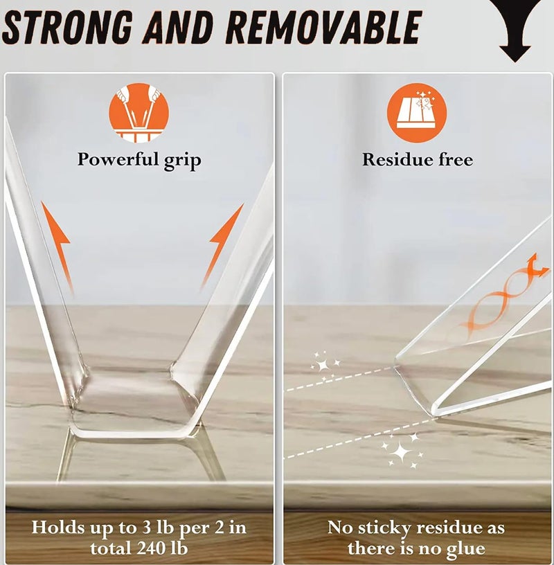 MOBDESK MOBDESK Double Sided Tape Adhesive Heavy Duty Multipurpose Strong Sticky Strip Grip Transparent Silicone Tape Removable Traceless Mounting for Walls Washable Anti-slip Heat Resistant Multi-functional  - Image 2