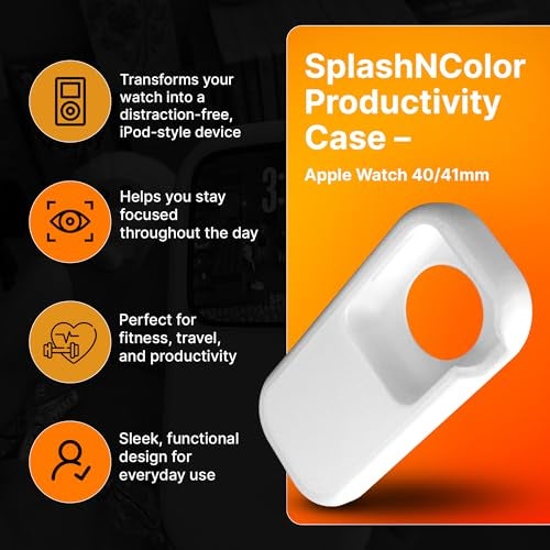 splash n color حافظة SplashNColor لجهاز iPod لساعات آبل - حول ساعتك الذكية إلى جهاز محمول قوي بتقنية الطباعة ثلاثية الأبعاد - ملحق مثالي للجري للرجال والنساء - يناسب 44/45 مم - أبيض - Image 3