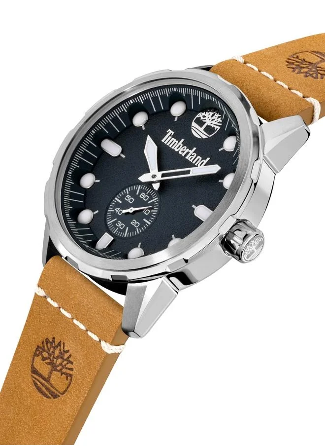 تمبرلاند Men's Adirondack Watch With Stainless Steel Case And Leather Strap Water Resistant 46mm - TDWGA0028501