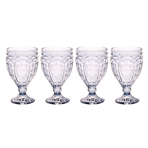 Fitz & Floyd Fitz and Floyd Trestle Glassware Ornate Goblets, Set of 4, Smoke - Image 3