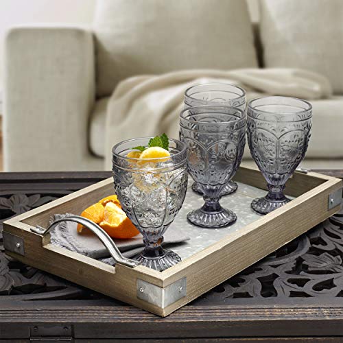 Fitz & Floyd Fitz and Floyd Trestle Glassware Ornate Goblets, Set of 4, Smoke - Image 2