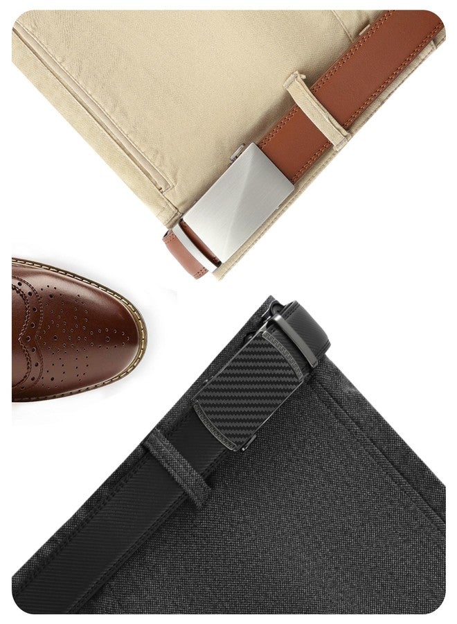 CHAOREN Leather Ratchet Belt Men 2 Pack - Customizable Fit, Effortless Style (35mm) - Image 2