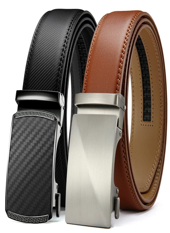 CHAOREN Leather Ratchet Belt Men 2 Pack - Customizable Fit, Effortless Style (35mm) - Image 1