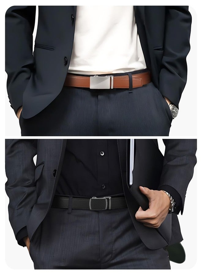 CHAOREN Leather Ratchet Belt Men 2 Pack - Customizable Fit, Effortless Style (35mm) - Image 4