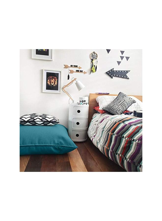 Zaboon In House Giant Floor Cushion Velvet Microfiber filler 90X90 Cm - Turquoise - Image 2