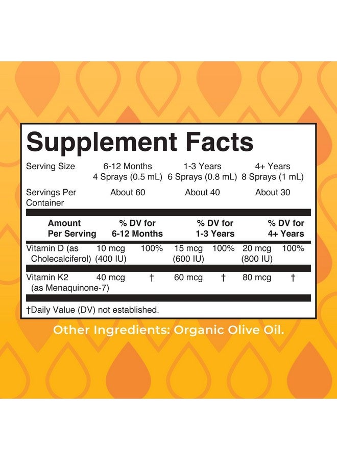 MaryRuth Organics MaryRuth's Vitamin D3 | K2 | Liquid Spray | Supplement for Adults & Kids | Calcium Absorption Strong Bones | Vegan | Non-GMO | Gluten Free | 1 Fl Oz  - Image 2