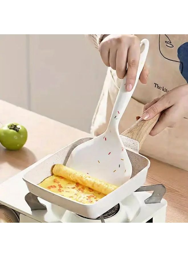 وعاء بخار بيج مقاوم للحرارة مع مقبض بتصميم حبيبات الخشب، سريع التسخين قابل للحمل. - Image 1