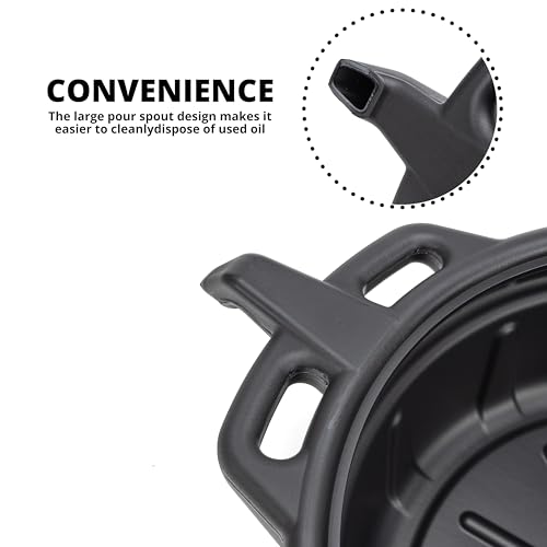 NEIKO 20760A Large Oil Drain Pan, 4 Gallon (16L) Capacity, Black Plastic Anti Splash Oil Pan, Motor Oil Drip Catcher Pan, Non Spill Pour Spout, Oil Catch Pan for Changing Oil, Oil Drain Container - Image 5