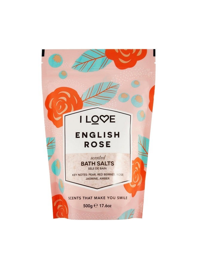 آي لاف أملاح الاستحمام برائحة الورد الإنجليزي - نقع استحمام مريح ومرطب - أملاح الاستحمام بالورد مع مستخلصات الفاكهة الطبيعية - لتنعيم البشرة - 17.6 أونصة - Image 1