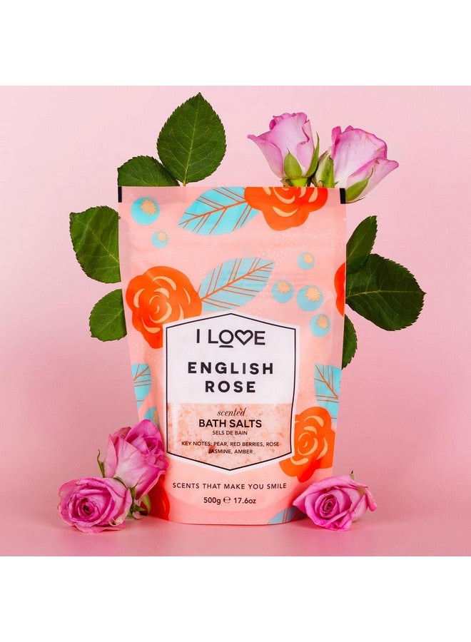 آي لاف أملاح الاستحمام برائحة الورد الإنجليزي - نقع استحمام مريح ومرطب - أملاح الاستحمام بالورد مع مستخلصات الفاكهة الطبيعية - لتنعيم البشرة - 17.6 أونصة - Image 3