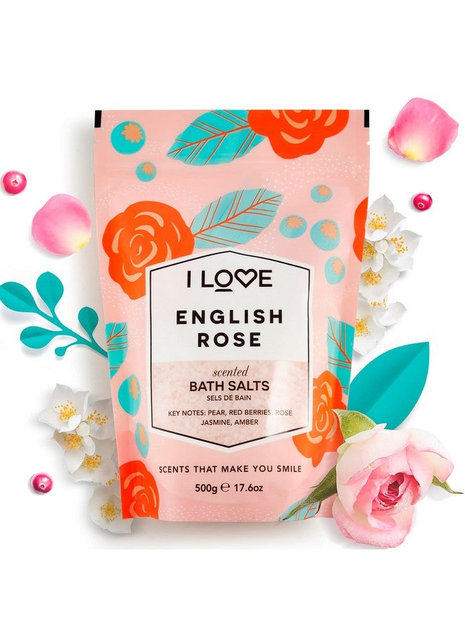 آي لاف أملاح الاستحمام برائحة الورد الإنجليزي - نقع استحمام مريح ومرطب - أملاح الاستحمام بالورد مع مستخلصات الفاكهة الطبيعية - لتنعيم البشرة - 17.6 أونصة - Image 2