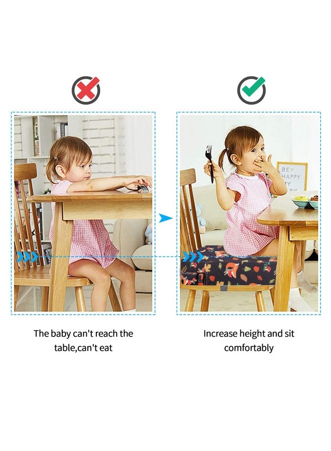 SMZCTYI Toddler Booster Seat For Dining Table Stronger Support Double Safe Straps Booster Seat Dining Toddler Portable Travel Increasing Cushion (Black Fox) - Image 2