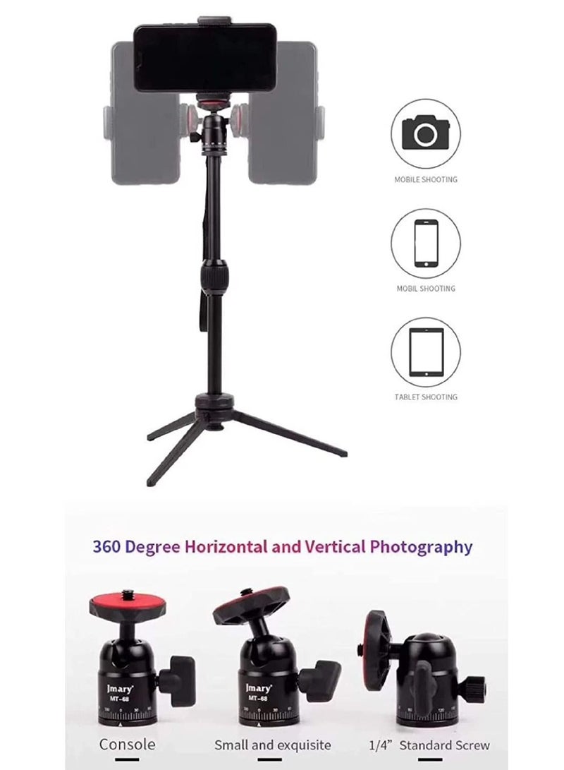 JMARY MT-68 Table-Top Extendable Foldable Tripod Stand for Mobile Phones and DSLR & Digital Cameras - Image 2