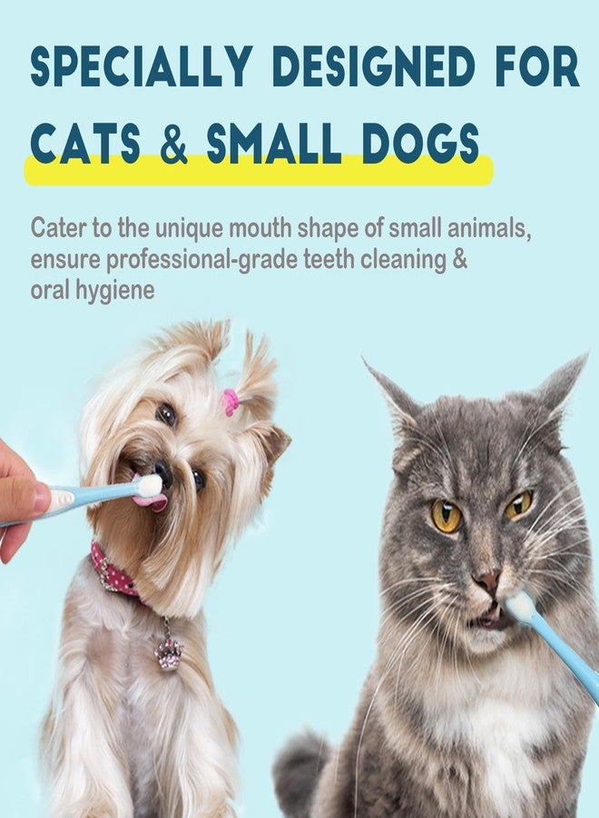 MoonyMars Small Dog Toothbrush, Cat & Puppy Tooth Brushing Kit, Ultra Soft & Mini Head Teeth Brush for Kitten & Tiny Pet, Doggy Toothbrushes Deep Dental Cleaning, 2 PCS - Blue - Image 2