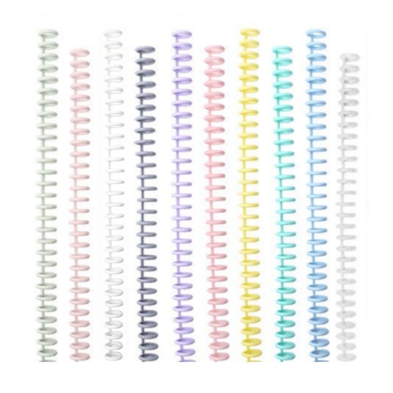 Binding Spines Combs 10Pcs Colored 30-Hole 12Mm Ring Diameter - Cylindrical Design Easy Page Turning Cuttable Length Loose Leaf Binders For A4 A5 A6 A7 B5 Notebook Paper Binding - Image 2