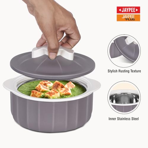 JAYPEE Micro Smart Inner Stainless Steel Serving Casserole Set of 3 (1000,1500,2000 ml) with Stylish Design |Microwave Safe |Lockable Lid |Hot Pot |BPA free, Earth Brown - Image 4