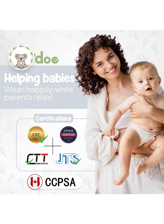 O'doe 17-Piece BPA-Free Silicone Baby Feeding Set | Thick & Soft Suction Plates, Baby Bowls, Wooden Fork & Spoon, and More | Make Mealtime Fun and Easy for Your Little One (Grey, V2) - Image 1