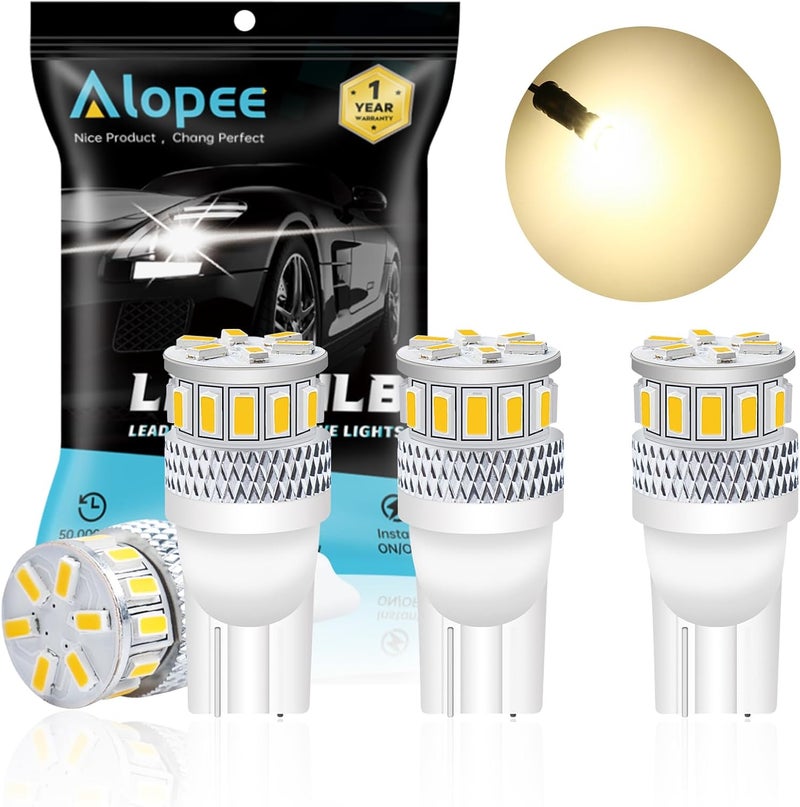 Alopee 4-Pack T10 LED Light Bulbs - Warm White - Image 1
