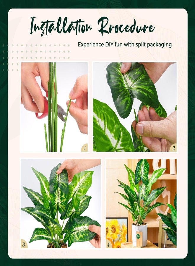 Der Rose 2 Pack 16" Fake Plants Artificial Tropical Plants Indoor Faux Greenery for Home Office Desk Bathroom Decor - Image 4
