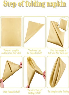 FASHION Satin Napkins Square Table Napkins 10Pcs 17x17 "Soft Dinner Napkins Elegant Silk Napkins For Dinner Wedding Parties Soft Smooth Fabric Washable Napkins For Parties, Wedding Dinners  - Image 5