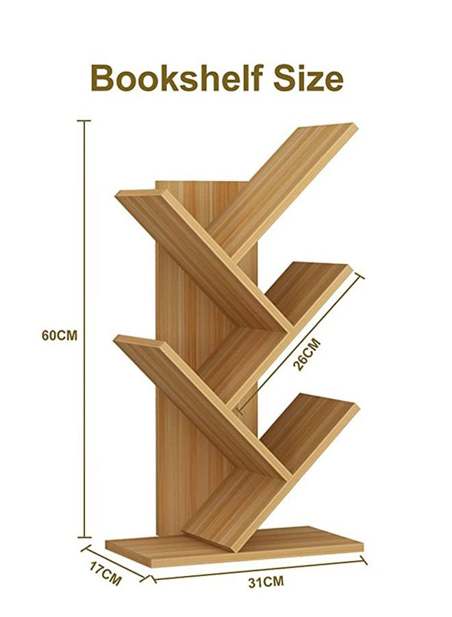 Arabest Desktop Tree Bookshelf,Display Storage Shelf 5Tier,Wood Bookcase For Home/School/Book/Magazine/Office/StudyTable/Bedroom (Beige) - Image 3