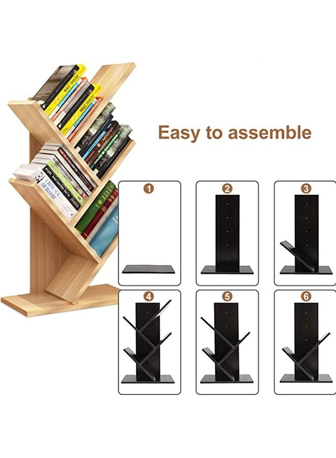 Arabest Desktop Tree Bookshelf,Display Storage Shelf 5Tier,Wood Bookcase For Home/School/Book/Magazine/Office/StudyTable/Bedroom (Beige) - Image 5