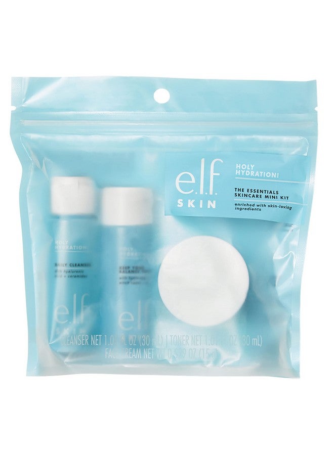 elf e.l.f. Skin Holy Hydration! The Essentials Mini Kit, Cleanser, Toner & Moisturizer for Hydrated & Balanced Skin, TSA-Friendly Sizes - Image 4