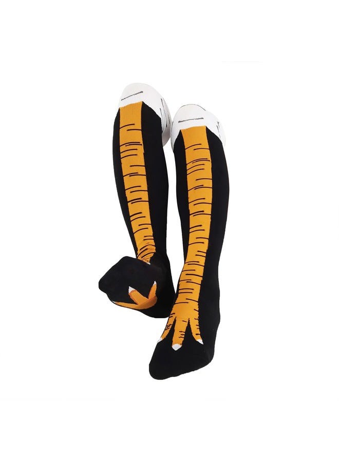 WHOTAY Knee-High Chicken Leg Socks, Funny Novelty Calf Socks for Chicken Gag Gifts, Chicken Feet Socks for Women, Man and Kids - Image 1