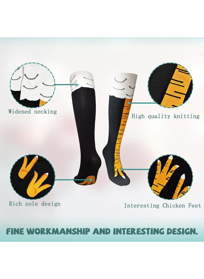 WHOTAY Knee-High Chicken Leg Socks, Funny Novelty Calf Socks for Chicken Gag Gifts, Chicken Feet Socks for Women, Man and Kids - Image 5
