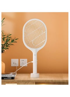 SKY-TOUCH 2 in 1 Dual Modes Electric Bug Zapper Handheld Fly Swatter with USB Rechargeable Base Anti-Mosquito with Purple Mosquito Light for Home Bedroom Kitchen Office Backyard Patio Camping  - Image 4