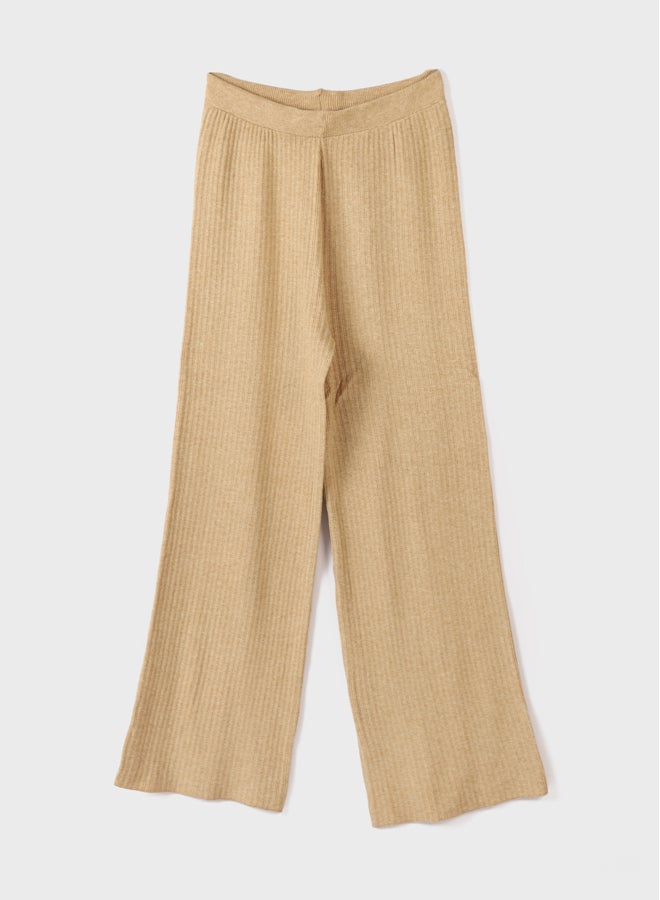 LC WAIKIKI Elastic Waist Regular Bell-Bottoms Maternity Tricot Trousers  - Image 1