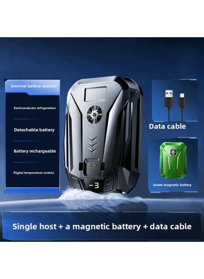 SL14 Mobile Phone Radiator External Battery Removable Semiconductor Refrigeration Silent Cooling Artifact Universal Back Clip-Color:SL14 Three-speed Digital Display [contains A Green Battery]]  - Image 1